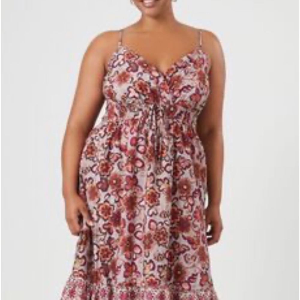 Gorgeous Plus Size 0X Ornate Floral Surplice Maxi Dress NWT